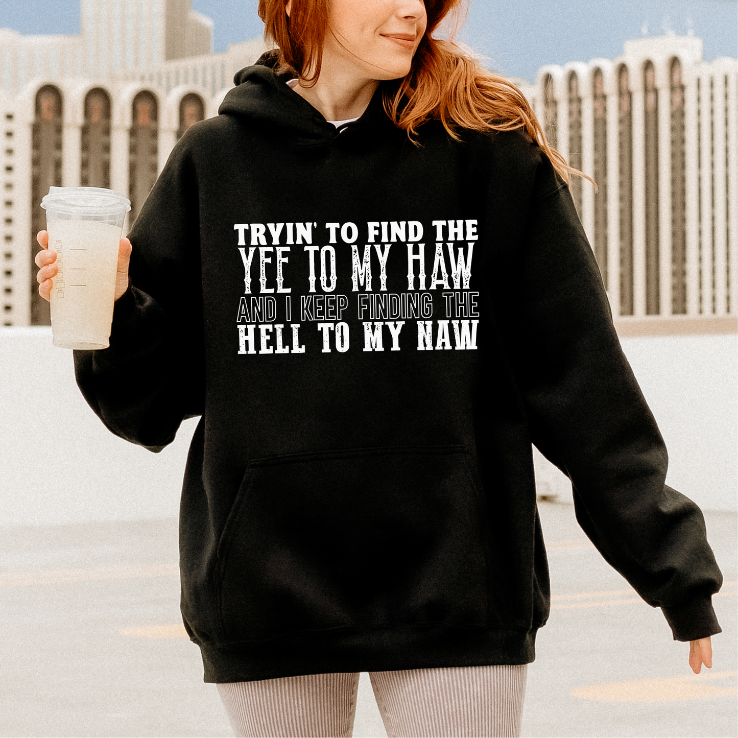 Yee to my Haw Hell to my Naw WHITE INK Screen Print