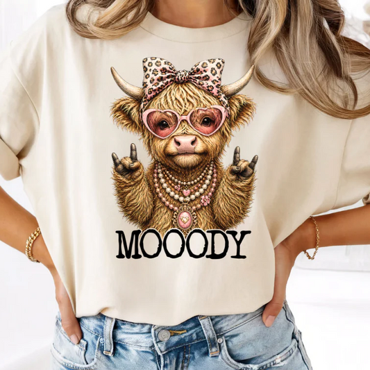 Moody Cow Clear Film Screen Print
