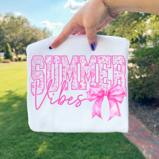 Summer Vibes BRIGHT PINK INK Screen Print