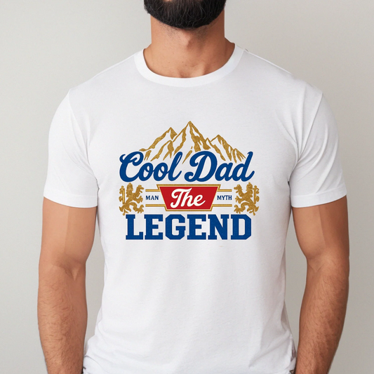 Cool Dad The Legend Clear Film Screen Print