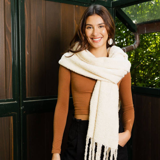 Cozy Knit Scarf with Tassels