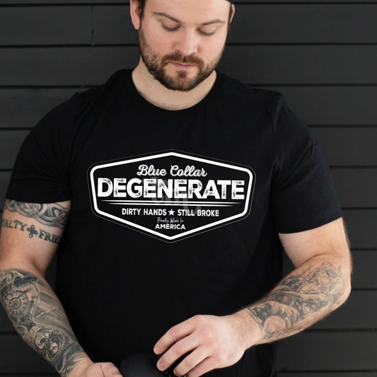 Blue Collar Degenerate Graphic Tee