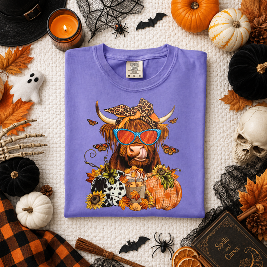 Pumpkin Patch Cow DTF Transfer