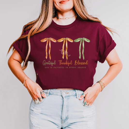 Grateful Thankful Blessed Graphic Tee