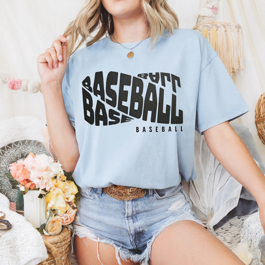 Baseball Swirl Screen Print