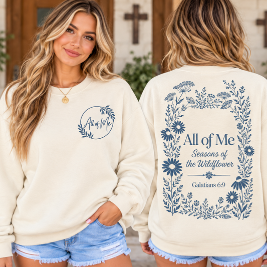 All For One Gildan Crewneck Sweatshirt FRONT & BACK