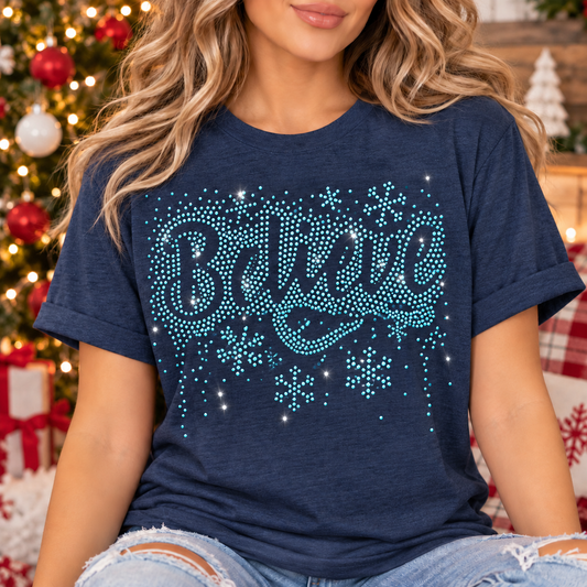 Believe Snowflakes Spangles Transfer