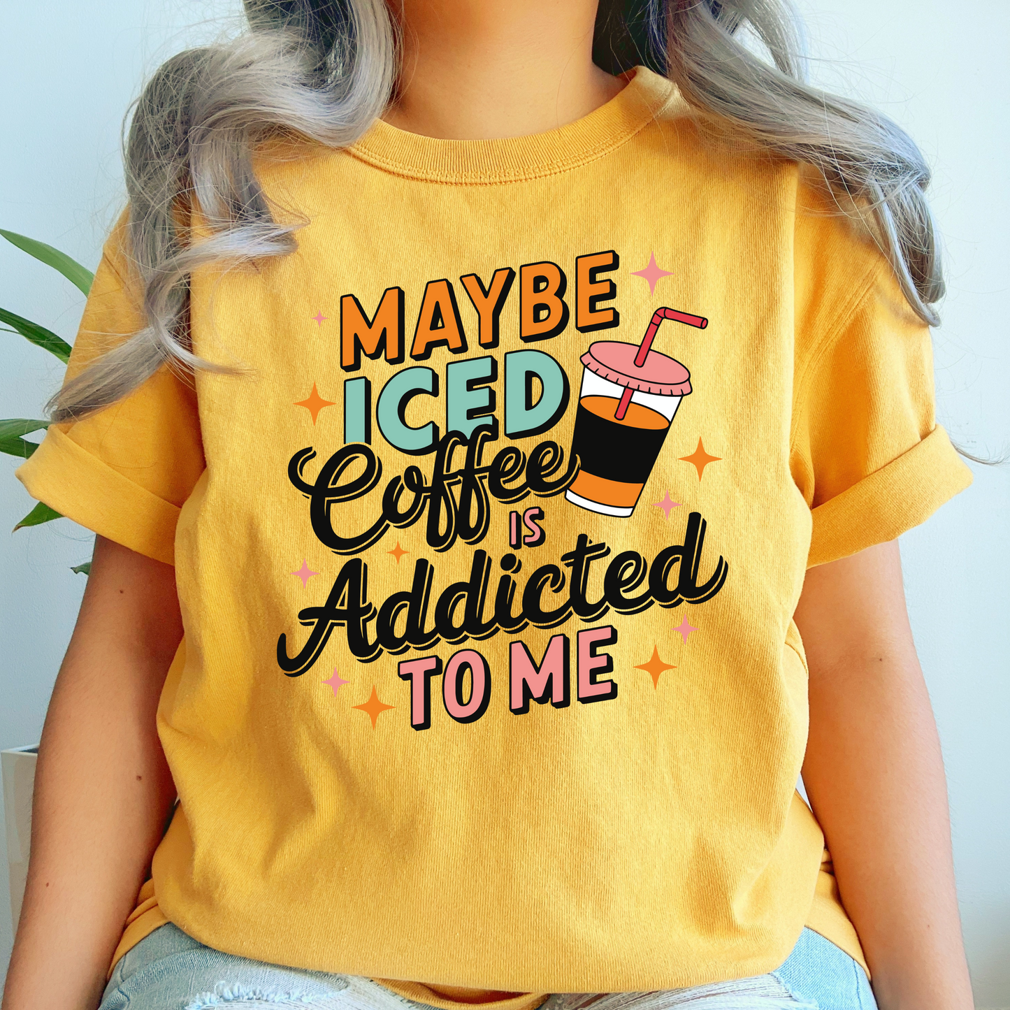 Maybe Iced Coffee is Addicted to me DTF Transfer