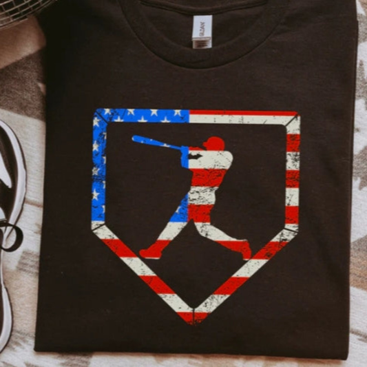 Patriotic Baseball Diamond DTF Transfer