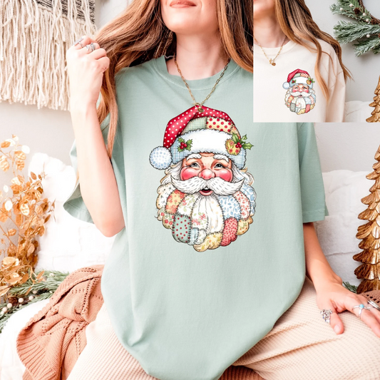Quilted Santa Graphic Tee