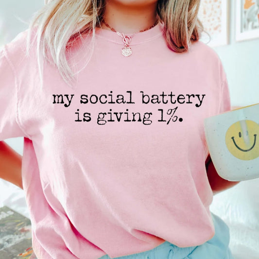 1% Social Battery Graphic Tee