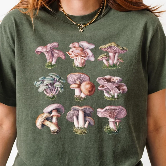 Mushroom Collage Graphic Tee