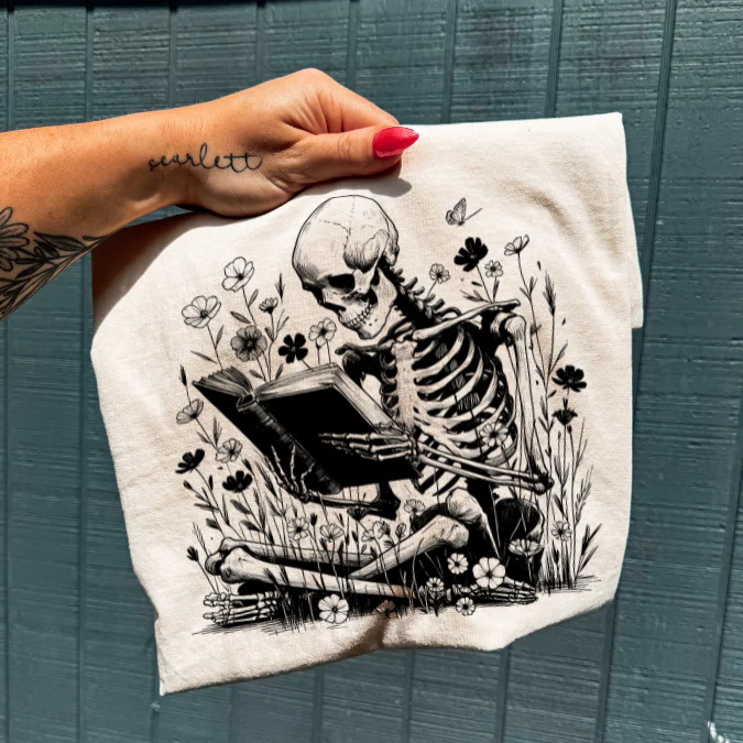 Floral Skeleton Book Screen Print – Smack Talk Threads