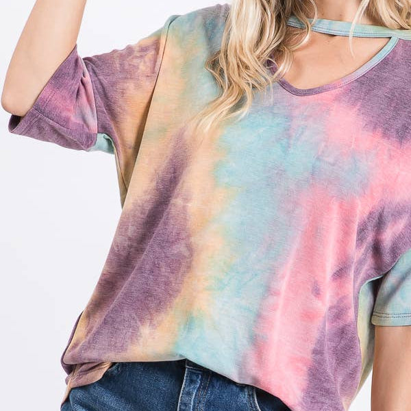 Tie Dye Choker Neck Top