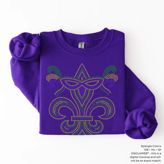 Fleur De Lis Mask Spangles Transfer