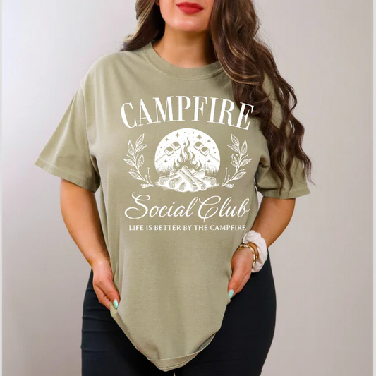 Campfire Social Club WHITE INK Screen Print