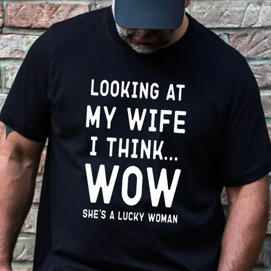 Looking at my Wife WHITE INK Screen Print