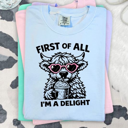 First of all I'm a Delight Clear Film Screen Print