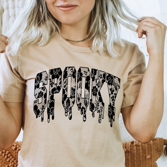 Spooky Black Lace Graphic Tee