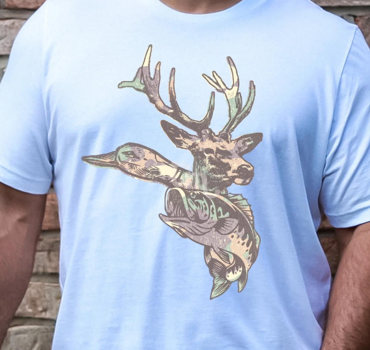 Buck Fish Buck Camo Graphic Tee