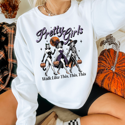 Pretty Girls Walk Like Halloween Graphic Tee