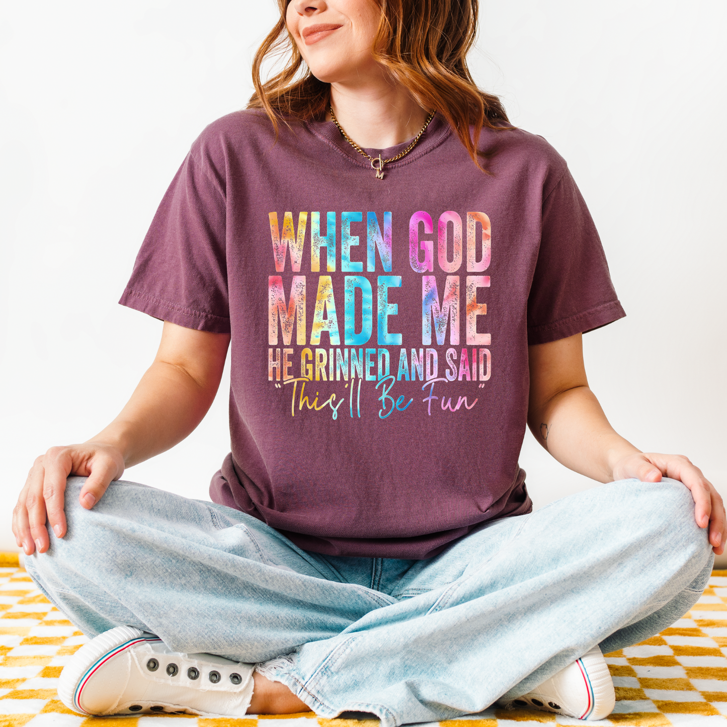 When God Made Me DTF Transfer